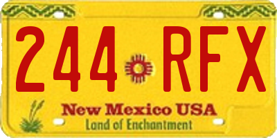 NM license plate 244RFX
