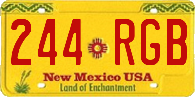 NM license plate 244RGB