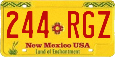 NM license plate 244RGZ