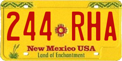 NM license plate 244RHA