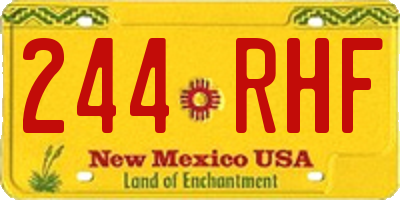 NM license plate 244RHF