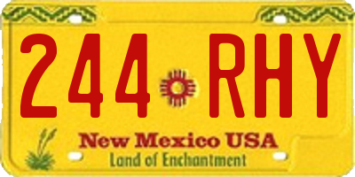 NM license plate 244RHY