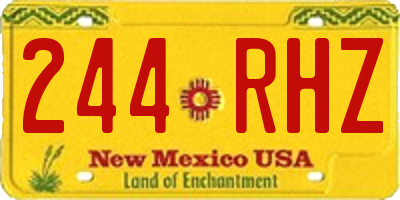 NM license plate 244RHZ