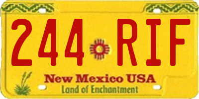 NM license plate 244RIF