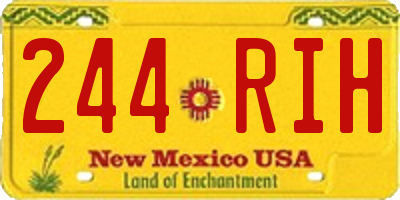 NM license plate 244RIH