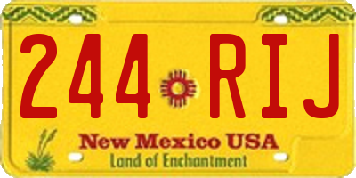 NM license plate 244RIJ