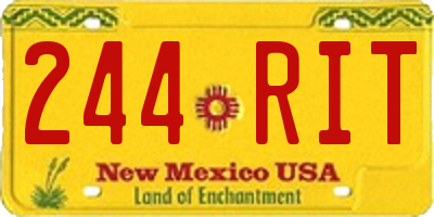 NM license plate 244RIT