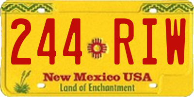 NM license plate 244RIW