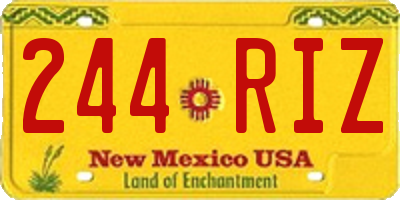 NM license plate 244RIZ