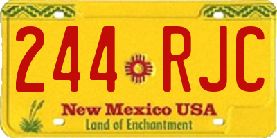 NM license plate 244RJC