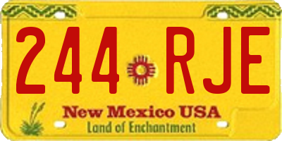 NM license plate 244RJE