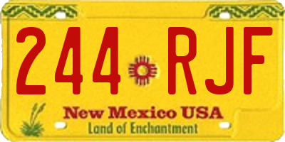 NM license plate 244RJF
