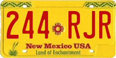 NM license plate 244RJR