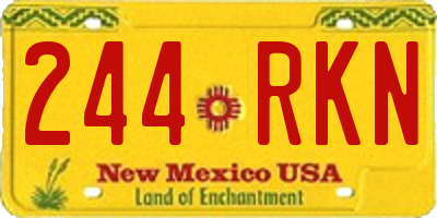 NM license plate 244RKN