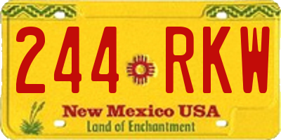 NM license plate 244RKW