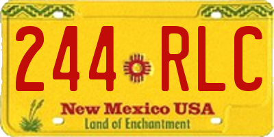 NM license plate 244RLC