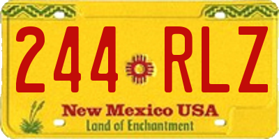 NM license plate 244RLZ
