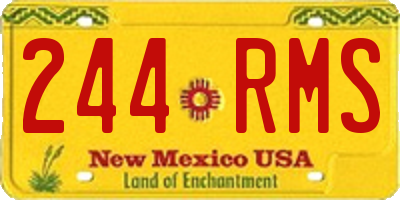 NM license plate 244RMS