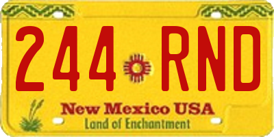 NM license plate 244RND