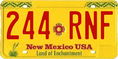 NM license plate 244RNF