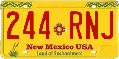 NM license plate 244RNJ