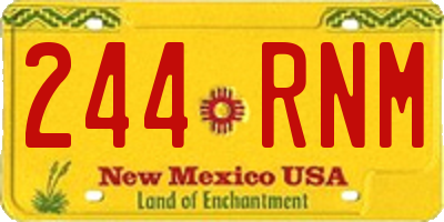 NM license plate 244RNM