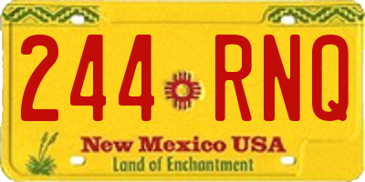 NM license plate 244RNQ