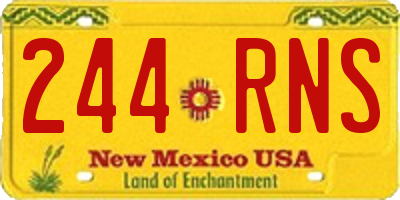 NM license plate 244RNS