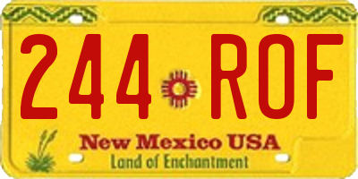 NM license plate 244ROF