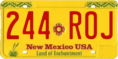 NM license plate 244ROJ
