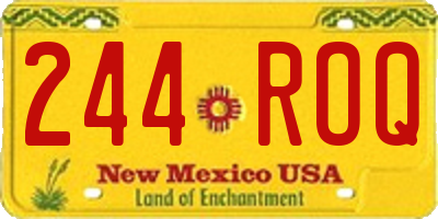 NM license plate 244ROQ