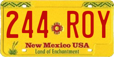 NM license plate 244ROY