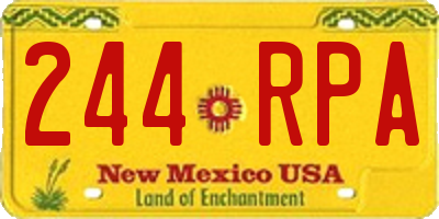NM license plate 244RPA