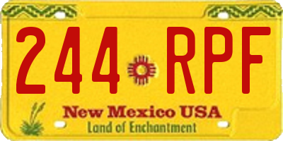 NM license plate 244RPF