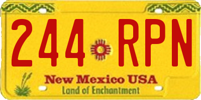 NM license plate 244RPN