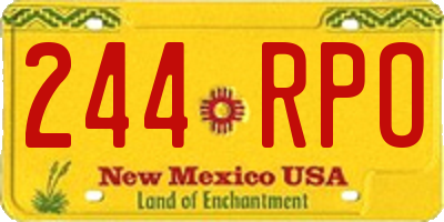 NM license plate 244RPO