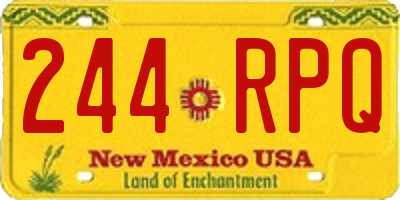NM license plate 244RPQ