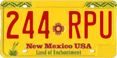 NM license plate 244RPU