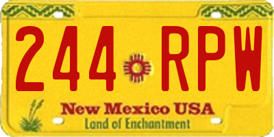 NM license plate 244RPW