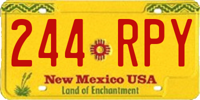 NM license plate 244RPY