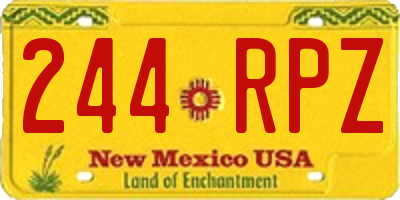 NM license plate 244RPZ
