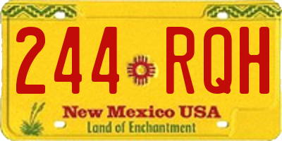 NM license plate 244RQH