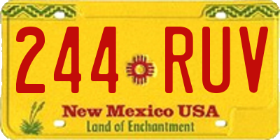 NM license plate 244RUV