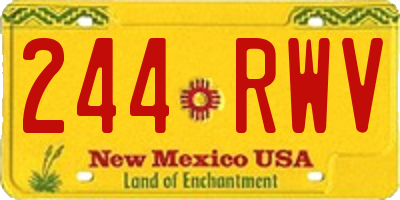 NM license plate 244RWV