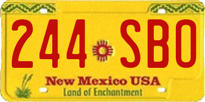NM license plate 244SBO
