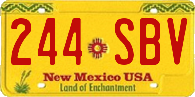 NM license plate 244SBV