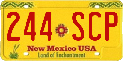 NM license plate 244SCP