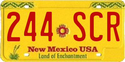 NM license plate 244SCR