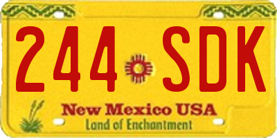 NM license plate 244SDK