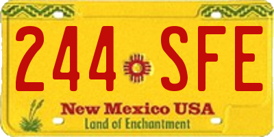 NM license plate 244SFE